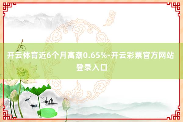 开云体育近6个月高潮0.65%-开云彩票官方网站 登录入口