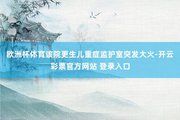 欧洲杯体育该院更生儿重症监护室突发大火-开云彩票官方网站 登录入口