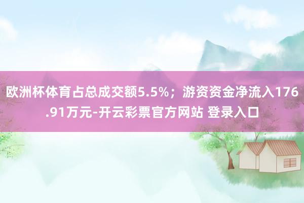 欧洲杯体育占总成交额5.5%；游资资金净流入176.91万元-开云彩票官方网站 登录入口